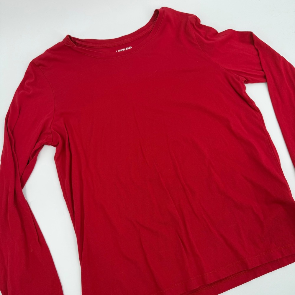 Lands' End Supima Cotton Tee Relaxed Fit Modern Women Size Small 6-8 Red Shirt